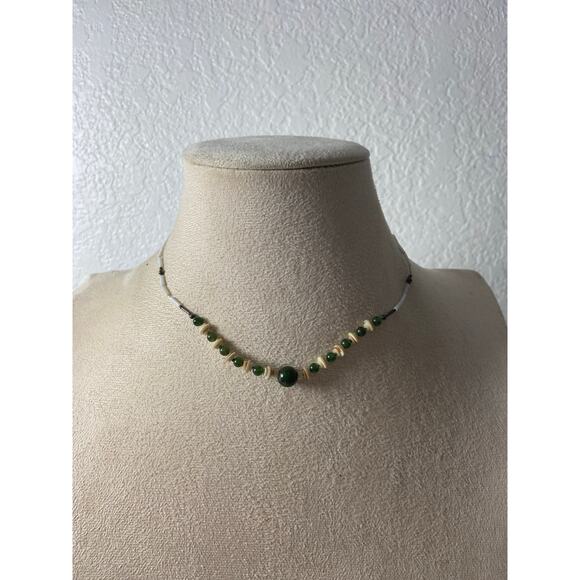 Handmade Jewelry - Jasper & Shell Choker Necklace - Boho Y2K Style